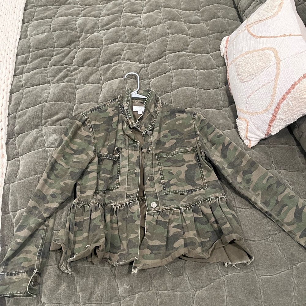 Camouflage Peplum Jacket